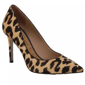 10W 10 Wide Sam Edelman Hazel Pointed Calf Hair Brahma Leopard Print Pumps NWT